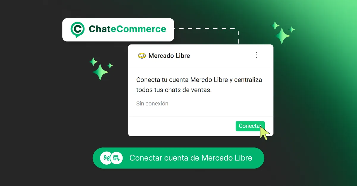 Conectar tu cuenta de Mercado Libre a Chatecommerce te permite centralizar preguntas de pre-venta y mensajes de postventa en una sola bandeja, junto con WhatsApp y redes sociales. Descubre cómo hacerlo paso a paso.