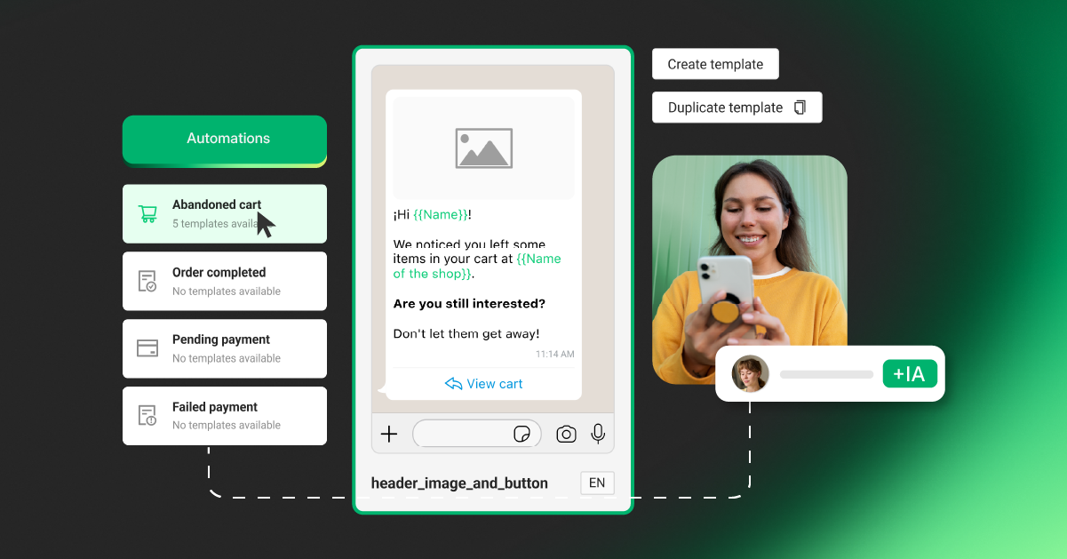 Automatic WhatsApp message sent by ChateCommerce when an abandoned cart is detected