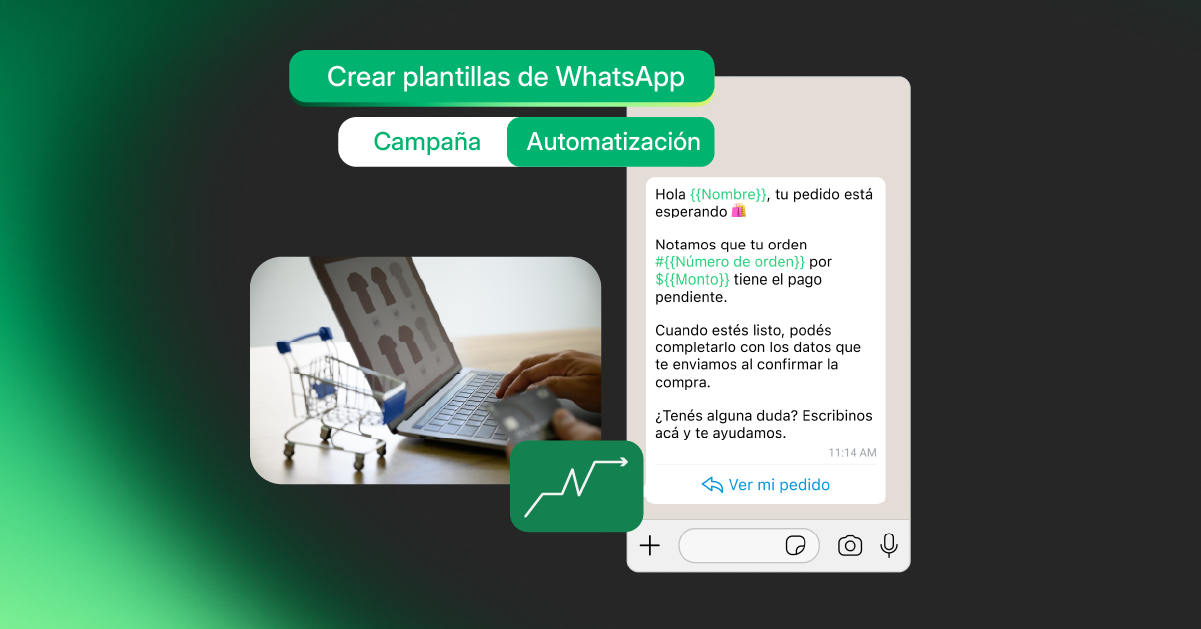 Crear plantillas de WhatsApp — Elige entre Campaña o Automatización y personaliza mensajes con variables para tus clientes